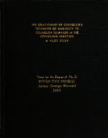 The relationship of counselor's tolerance of ambiguity to counselor behavior in the counseling interview : a pilot study