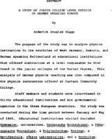 A study of junior college level physics in German speaking Europe