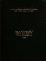 The interpersonal behavior of normal and clinic family members