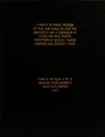 A profile of female trustees of four-year public colleges and universities and a comparison of female and male trustee perceptions of selected trustee functions and university issues