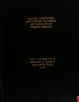 Relational communication : complementarity and symmetry and their relation to dominance-submission