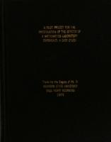 A pilot project for the investigation of the effects of a mathematics laboratory experience : a case study