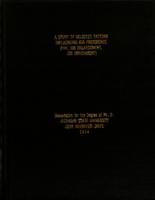 A study of selected factors influencing job preference (pay, job enlargement, job enrichment)