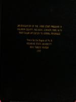 An evaluation of the Head Start Program in Calhoun County, Michigan, summer 1965, with particular attention to school readiness