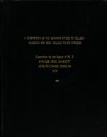 A comparison of the behavior styles of college-educated and non-college police officers