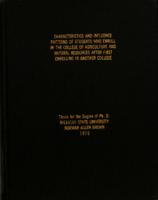 Characteristics and influence patterns of students who enroll in the College of Agriculture and Natural Resources after first enrolling in another college