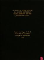 An analysis of factors necessary for effective innovation in regional community education dissemination centers