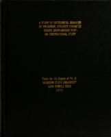 A study of categorical behavior of preschool children exhibited during spontaneous play : an observational study