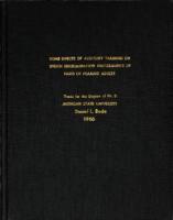 Some effects of auditory training on speech discrimination performance of hard of hearing adults