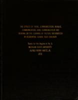 The effects of total communication, manual communication, oral communication and reading on the learning of factual information in residential school deaf children