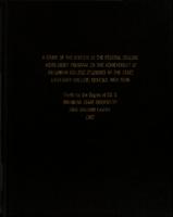 A study of the effects of the federal college work-study program on the achievement of freshmen college students of the State University College, Geneseo, New York