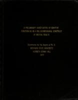 A preliminary investigation of adaptive functioning as a multidimensional construct of mental health