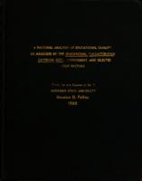 A national analysis of educational quality as measured by the Educational Characteristics Criterion (EEC), achievement, and selected costs factors