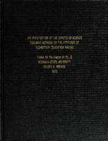 An investigation of the effects of science teaching methods on the attitudes of elementary education majors