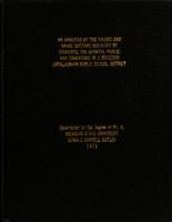 An analysis of the values and value systems reported by students, the general public, and educators in a selected Appalachian public school district