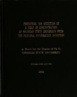 Predicting the selections of a field of concentration at Michigan State University from the personal information inventory