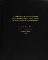 An evaluation of the socio-psychological and socio-economic effects of MDTA training on trainees in selected Michigan programs