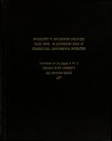 Antecedents to implementing specialized police units : an exploratory study of organizational-environmental interaction