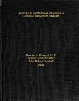 Analysis of institutional objectives in Michigan community colleges