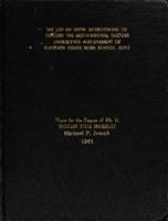 The use of depth interviewing to explore the motivational factors underlying achievement of eleventh grade high school boys