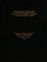 An analysis of teacher tasks to enable identification of the potential use of auxiliary personnel in the instructional process