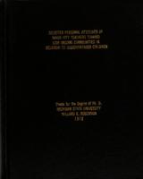 Selected personal attitudes of inner-city teachers toward low-income communities in relation to disadvantaged children