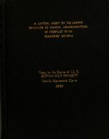 A critical study of the leader behavior of school administrators in conflict with teachers' unions