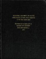 Occupational adjustments and selected characteristics of rural people migrating to and from urban areas