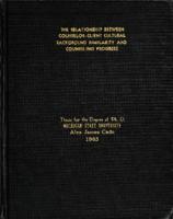 The relationship between counselor-client cultural background similarity and counseling progress