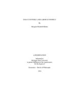 Essays in public and labor economics