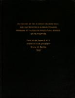 An analysis of the in-service training needs and participation in in-service training programs by teachers of agricultural schools of the Philippines