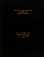 Popular and prophetic traditions in the poetry of John Greenleaf Whittier