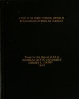 A study of the student personnel services at Michigan College of Mining and Technology