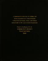 A comparative analysis of patterns of social relationships characterizing families in folk-rural, rural, and urban subcultures in the same locale of Michigan