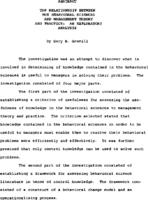 An analysis of the relationship between the behavioral sciences and management theory and practice : an exploratory investigation