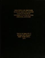 Characteristics and competencies of effective correctional education teachers as perceived by supervisors of education in federal correctional institutions