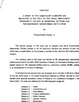 A study of the significant elements and behaviors in the role of the equal employment opportunity officer in industrial settings and post-secondary educational institutions