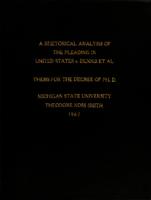 A rhetorical analysis of the pleading in United States v. Dennis et al