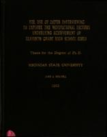 The use of depth interviewing to explore the motivational factors underlying achievement of eleventh grade high school girls