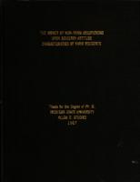 The impact of non-farm occupations upon selected attitude characteristics of farm residents