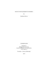 Essays in developement economics