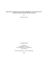 The effect of growth on financial reporting and audit quality : evidence from economic shocks to banks