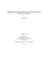 Nurturing nature in virtual reality : a study of public service experiences and their effects on environmental attitudes and behavioral intentions