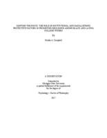 Shifting the focus : the role of institutional and racial/ethnic protective factors in promoting resilience among Black and Latina college women