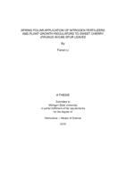 Spring foliar application of nitrogen fertilizers and plant growth regulators to sweet cherry (Prunus avium) spur leaves