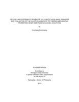 Critical and systematic review of poly(lactic acid) mass transfer and evaluation of the in-situ changes of its thermo-mechanical properties when immersed in alcohol solutions