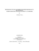 Repatriation tax costs and foreign investment decisions of U.S. multinationals : evidence from the anticipation of the 2017 U.S. tax reform