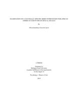 Examination of a culturally specific brief intervention for African American survivors of sexual assault