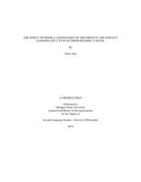 The effect of prior L1 knowledge on the implicit and explicit learning of L2 syntax from reading a novel