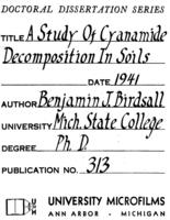 A study of cyanamide decomposition in soils